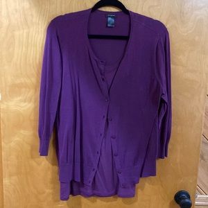 Ann Taylor Factory Cardigan and Cami XL EUC